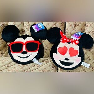 Disney Pillow Set Mickey and Minnie Mouse Plush 13"